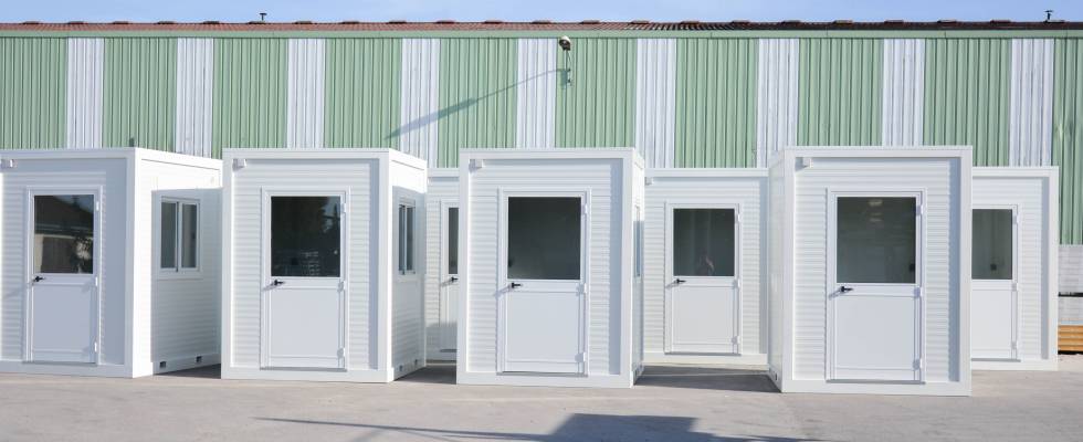 Ready-made booths waiting for for their onboarding on our factory yard